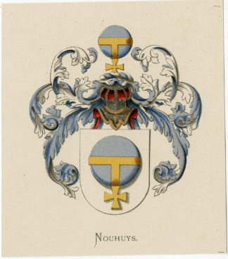 Antique Print - NOUHUYS-COAT OF ARMS-FAMILY CREST-WENNING after VORSTERMAN - 1885
