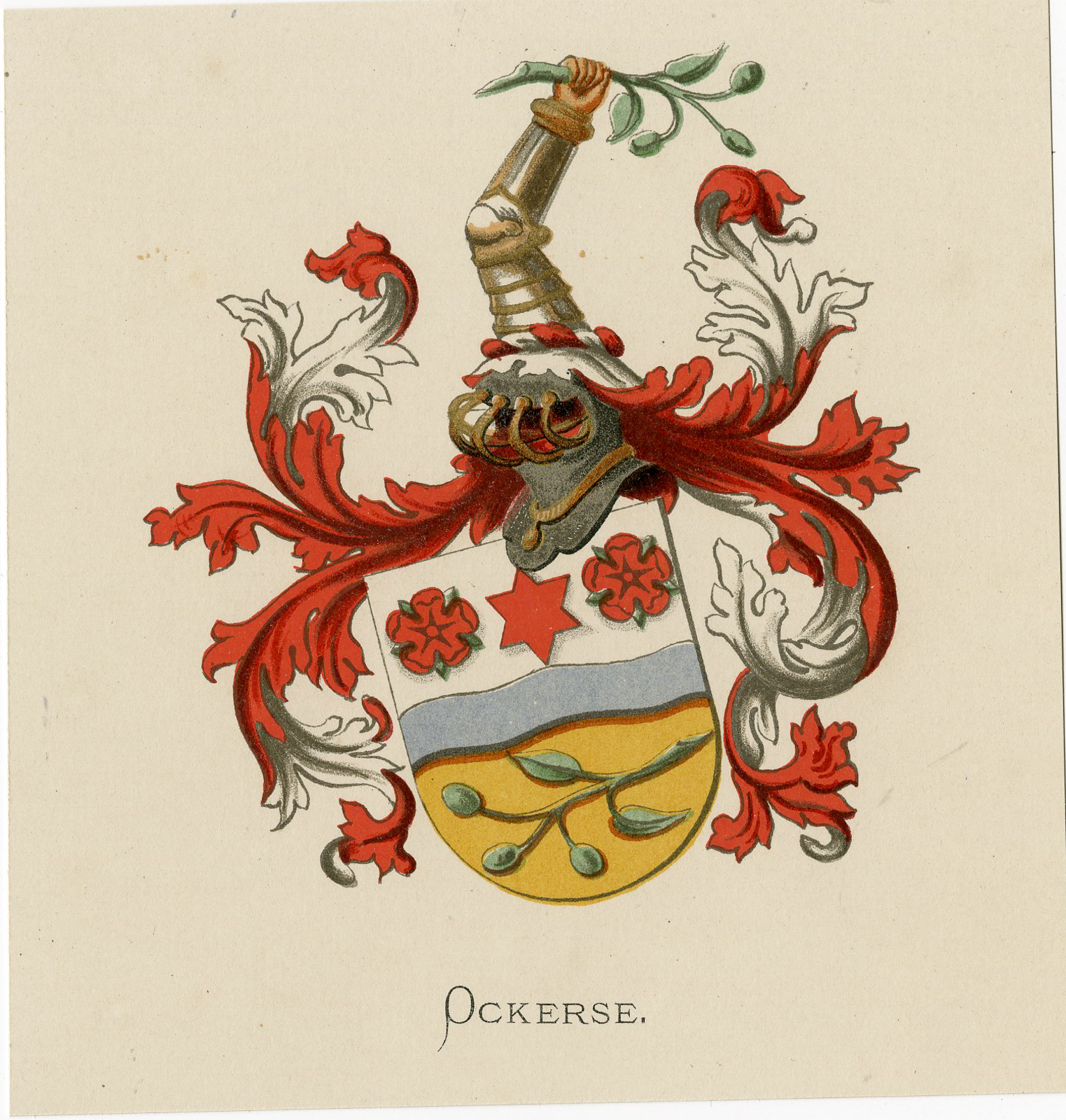 Pco 7710 416x437 Antique Print - OCKERSE-COAT OF ARMS-FAMILY CREST-WENNING after VORSTERMAN - 1885
