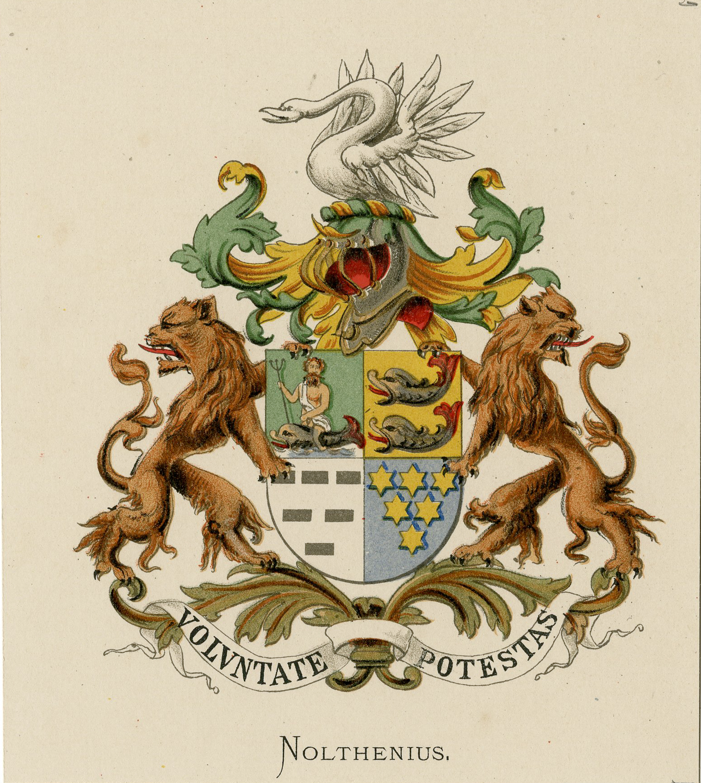 Pco 7715 416x464 Antique Print - NOLTHENIUS-COAT OF ARMS-FAMILY CREST-WENNING after VORSTERMAN - 1885