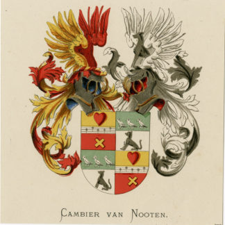 Antique Print - CAMBIER VAN NOOTEN-COAT OF ARMS-FAMILY CREST-WENNING after VORSTERMAN - 1885