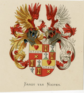 Antique Print - SANDT VAN NOOTEN-COAT OF ARMS-FAMILY CREST-WENNING after VORSTERMAN - 1885
