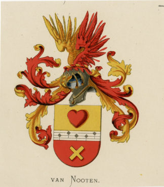 Antique Print - VAN NOOTEN-COAT OF ARMS-FAMILY CREST-WENNING after VORSTERMAN - 1885