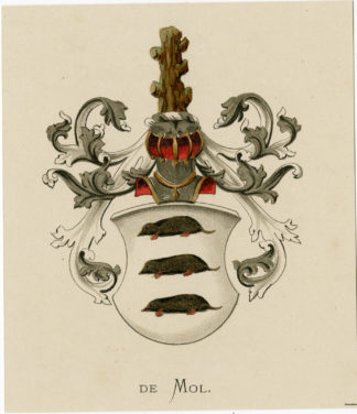 Antique Print - DE MOL-COAT OF ARMS-FAMILY CREST-WENNING after VORSTERMAN - 1885