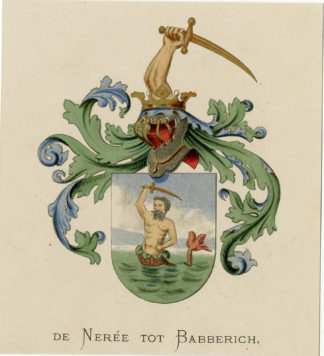 Antique Print - DE NERÉE TOT BABBERICH-COAT OF ARMS-FAMILY CREST-WENNING after VORSTERMAN - 1885