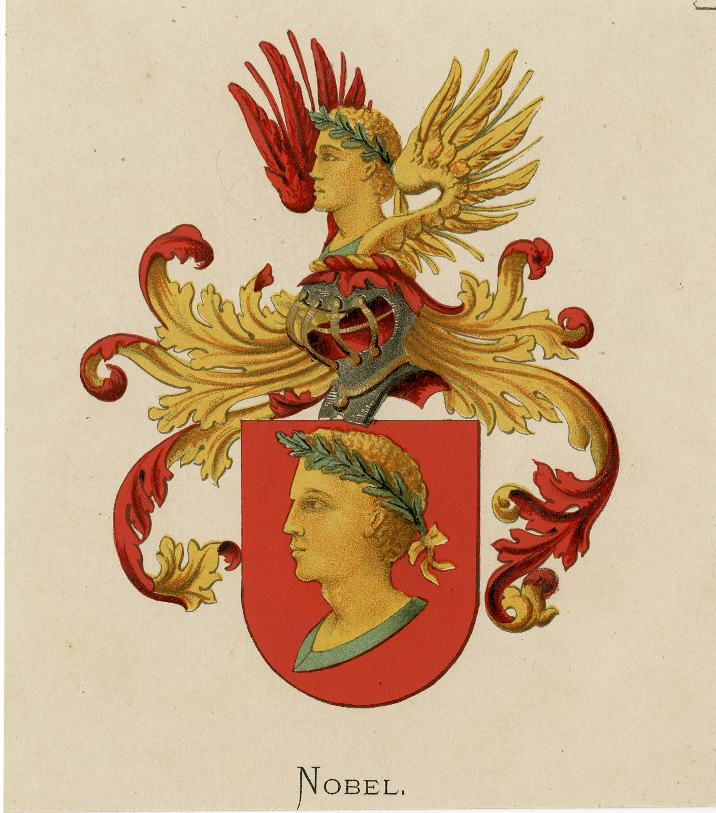 , Antique Print – NOBEL-COAT OF ARMS-FAMILY CREST-WENNING after VORSTERMAN – 1885, Pictura Antique Prints