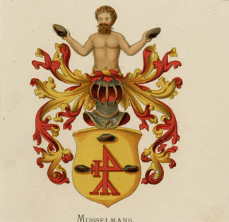 Antique Print - MOSSELMANS-COAT OF ARMS-FAMILY CREST-WENNING after VORSTERMAN - 1885