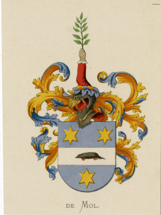 Antique Print - DE MOL-COAT OF ARMS-FAMILY CREST-WENNING after VORSTERMAN - 1885