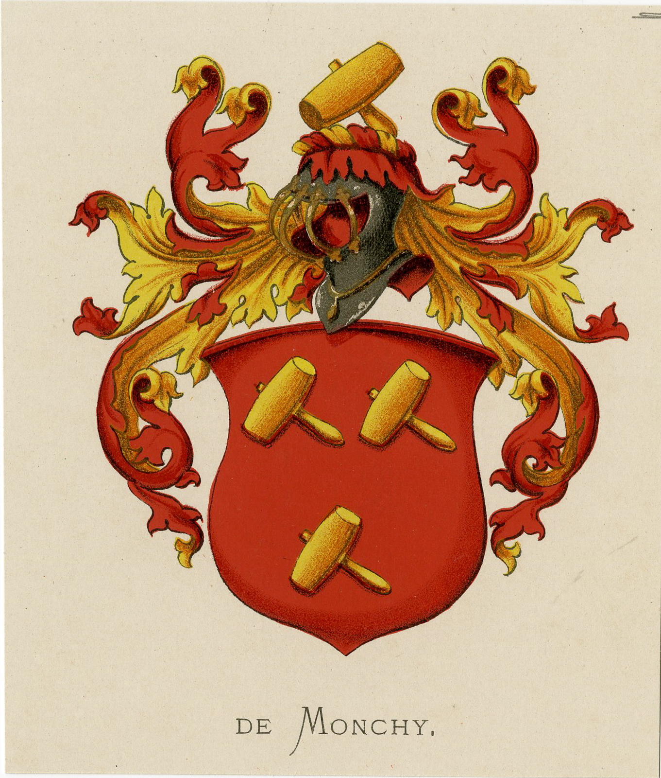 Pco 7734 416x489 Antique Print - DE MONCHY-COAT OF ARMS-FAMILY CREST-WENNING after VORSTERMAN - 1885