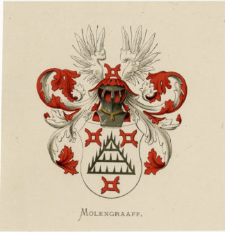 Antique Print - MOLENGRAAFF-COAT OF ARMS-FAMILY CREST-WENNING after VORSTERMAN - 1885