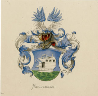 Antique Print - MODDERMAN-COAT OF ARMS-FAMILY CREST-WENNING after VORSTERMAN - 1885