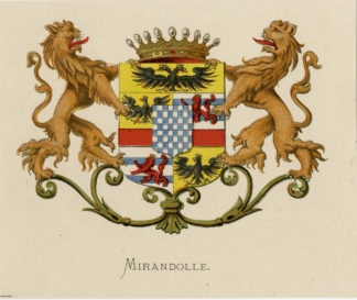 Antique Print - MIRANDOLLE-COAT OF ARMS-FAMILY CREST-WENNING after VORSTERMAN - 1885