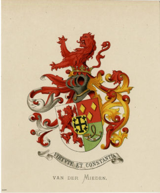 Antique Print - VAN DER MIEDEN-COAT OF ARMS-FAMILY CREST-WENNING after VORSTERMAN - 1885