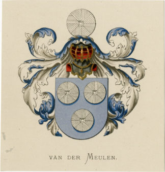 Antique Print - VAN DER MEULEN-COAT OF ARMS-FAMILY CREST-WENNING after VORSTERMAN - 1885