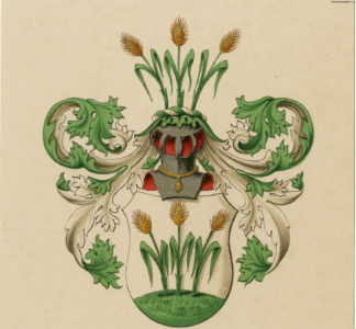Antique Print - -COAT OF ARMS-FAMILY CREST-WENNING after VORSTERMAN - 1885