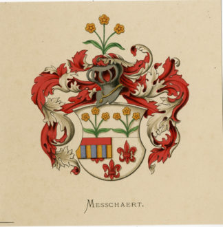 Antique Print - METELERKAMP MESSCHAERT-COAT OF ARMS-FAMILY CREST-WENNING after VORSTERMAN - 1885