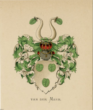 Antique Print - METELERKAMP VAN DER MEER-COAT OF ARMS-FAMILY CREST-WENNING after VORSTERMAN - 1885