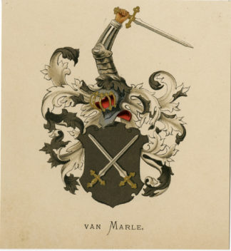 Antique Print - METELERKAMP VAN MARLE-COAT OF ARMS-FAMILY CREST-WENNING after VORSTERMAN - 1885
