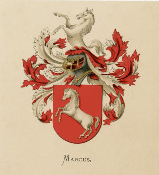 Antique Print - METELERKAMP MARCUS-COAT OF ARMS-FAMILY CREST-WENNING after VORSTERMAN - 1885