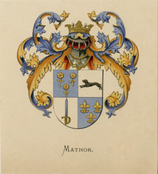 Antique Print - METELERKAMP MATHON-COAT OF ARMS-FAMILY CREST-WENNING after VORSTERMAN - 1885