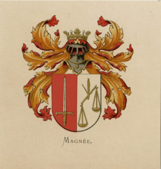 Antique Print - METELERKAMP MAGNÉE-COAT OF ARMS-FAMILY CREST-WENNING after VORSTERMAN - 1885