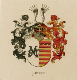 Antique Print - METELERKAMP LUYKEN-COAT OF ARMS-FAMILY CREST-WENNING after VORSTERMAN - 1885