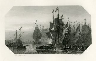 Antique Print - PIET HEIN-CONQUEST SILVER FLEET-STEELINK after J.C.  Greive - 1880
