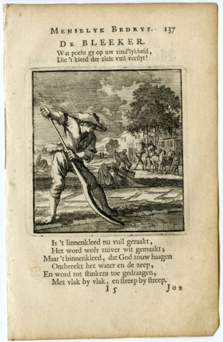 Antique Print-PROFESSION- BLEEKER-BLEACHER-Luyken-c.1700