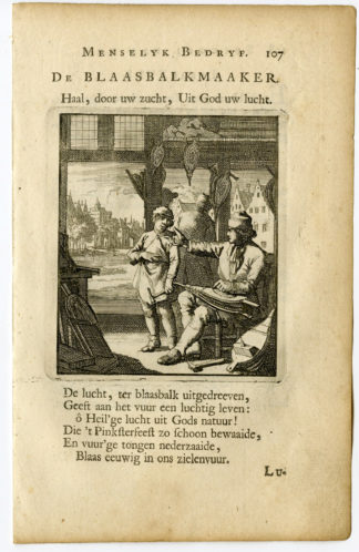 Antique Print-PROFESSION-BLAASBALKMAKER-BELLOWS MAKER-Luyken-c.1700