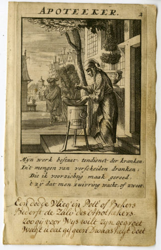 Antique Print-PROFESSION-APOTEEKER-PHARMACIST-Luyken-1720