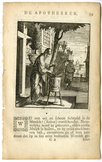 Antique Print-PROFESSION-APOTHEEKER-PHARMACIST-Luyken-c.1700