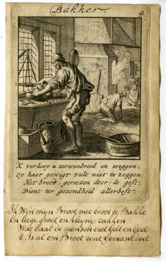 Antique Print-PROFESSION-DE BAKKER-BAKER-Luyken-1720