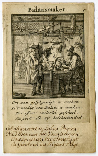 Antique Print-PROFESSION-BALANSMAKER-SCALE MAKER-Luyken-1720