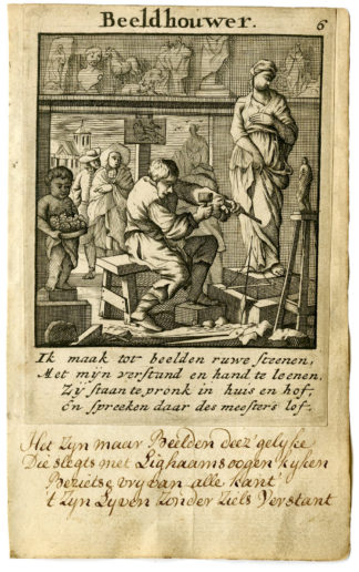 Antique Print-PROFESSION-DE BEELDHOUWER-SCULPTOR-Luyken-1720