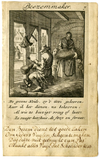 Antique Print-PROFESSION-DE BEEZEMMAKER-BROOM MAKER-Luyken-1720