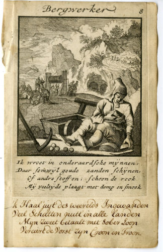 Antique Print-PROFESSION-BERGWERKER-MOUNTAIN WORKER-MINER-Luyken-1720
