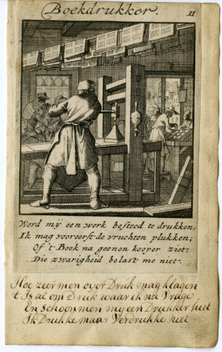 Antique Print-PROFESSION-BOEKDRUKKER-THE BOOK PRINTER-Luyken-1720