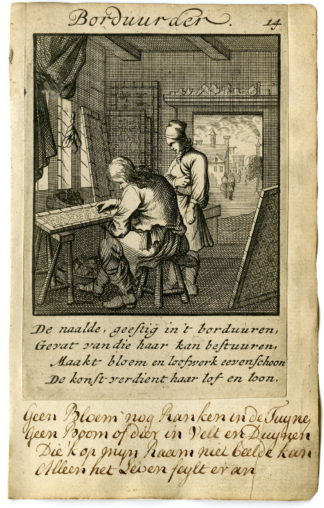 Antique Print-PROFESSION-DE BORDUURDER-EMBROIDERER-Luyken-1720
