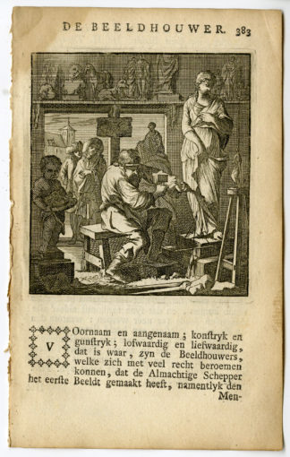 Antique Print-PROFESSION-DE BEELDHOUWER-SCULPTOR-Luyken-c.1700