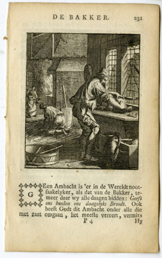 Antique Print-PROFESSION-DE BAKKER-BAKER-Luyken-c.1700