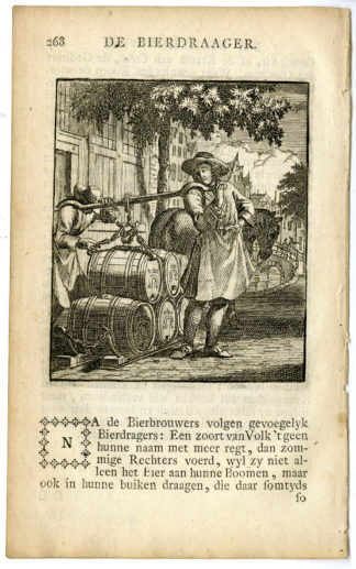 Antique Print-PROFESSION-BIERDRAAGER-BEER CARRIER-Luyken-c.1700
