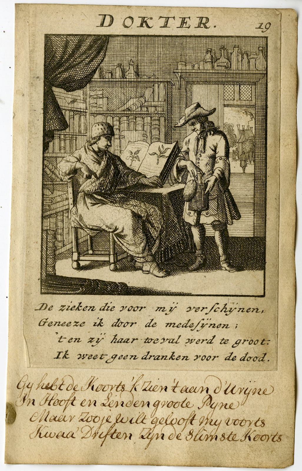 , Antique Print-PROFESSION-DOKTER-DOCTOR-Luyken-1720, Pictura Antique Prints