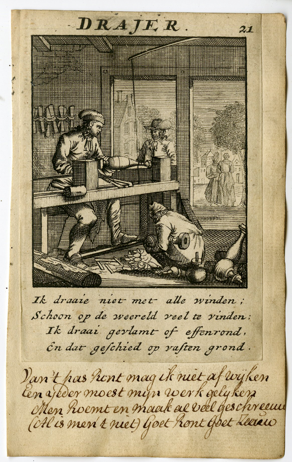 , Antique Print-PROFESSION-DRAIER-TURNER-Luyken-1720, Pictura Antique Prints