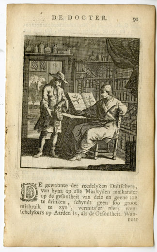 Antique Print-PROFESSION-DE DOCTER-DOCTOR-Luyken-c.1700