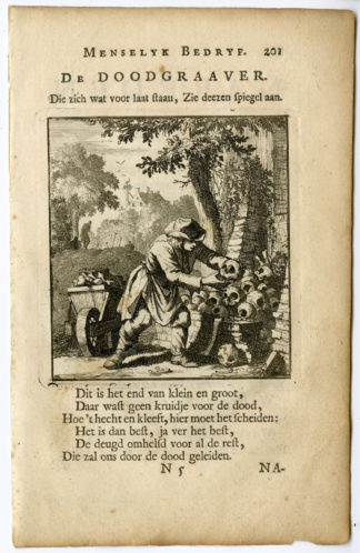 Antique Print-PROFESSION-DE DOODGRAAVER-GRAVE DIGGER-Luyken-c.1700