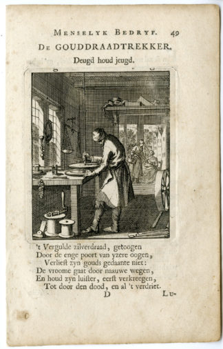 Antique Print-PROFESSION-GOUDRAADTREKKER-GILDER-GOLD-Luyken-c.1700