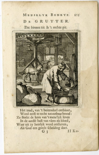 Antique Print-PROFESSION-KRUIDENIER-GROCER-Luyken-c.1700