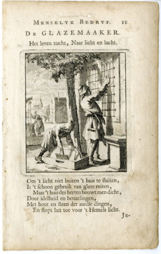 Antique Print-PROFESSION-GLAZEMAAKER-GLAZIER-Luyken-c.1700