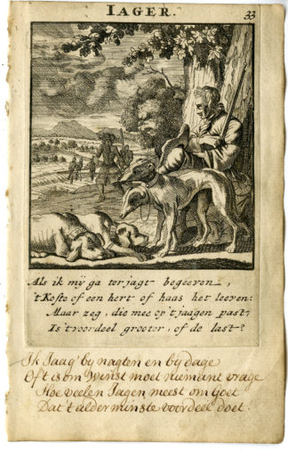 Antique Print-PROFESSION-JAAGER-HUNTER-Luyken-1720