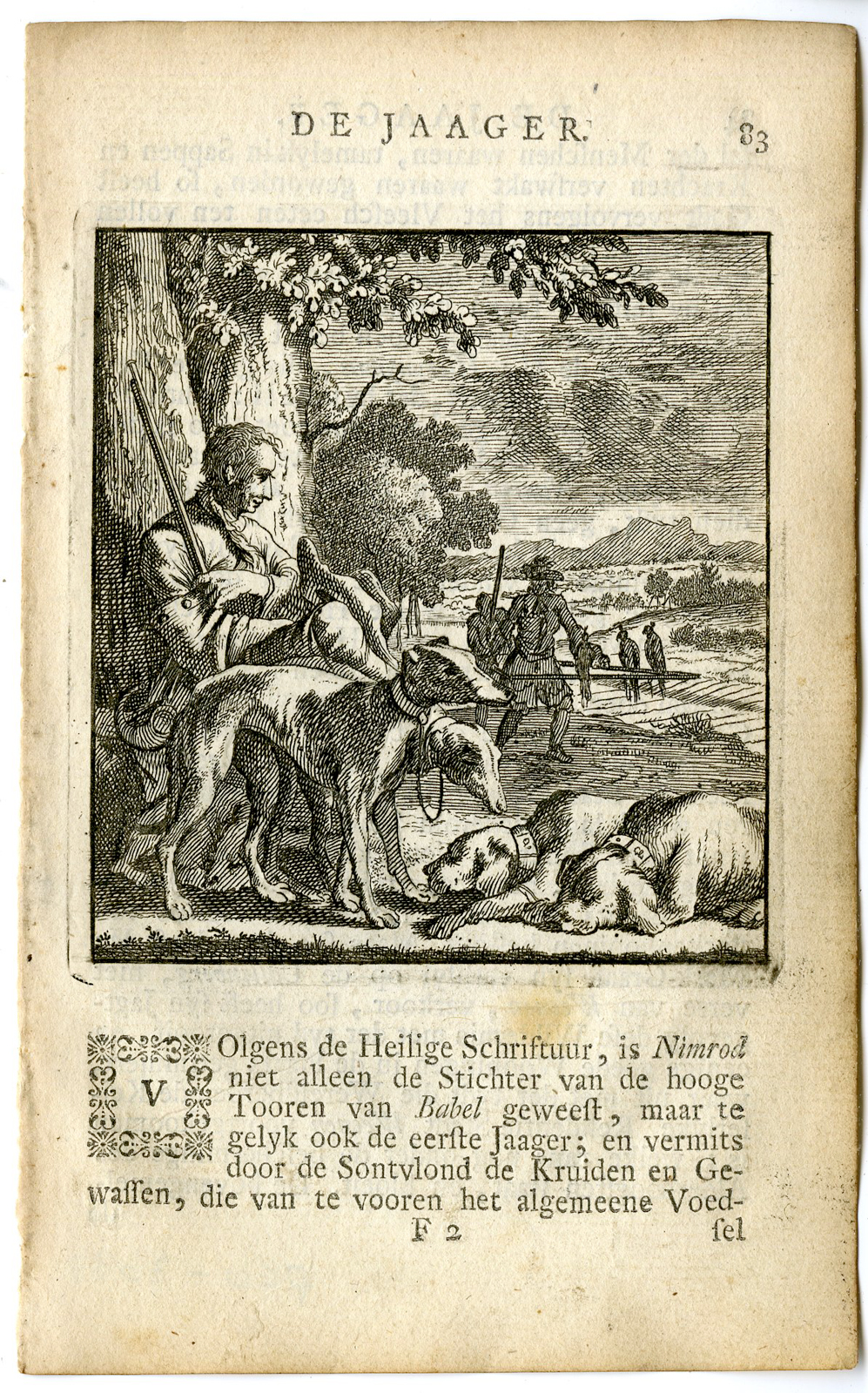 , Antique Print-PROFESSION-DE JAAGER-HUNTER-Luyken-c.1700, Pictura Antique Prints
