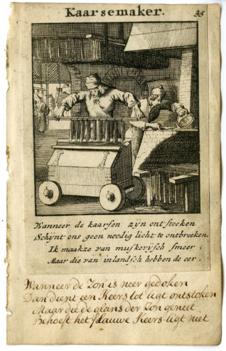 Antique Print-PROFESSION-KAARSEMAKER-CANDLE MAKER-Luyken-1720